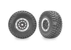 Traxxas TRX10870-GRAY 1.4" Gray & Chrome Wheels w/ BFG Mud-Terrain Tires (2)