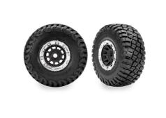 Traxxas TRX10870-STBLK 1.4" Black & Chrome Wheels w/ BFG Mud-Terrain Tires (2)