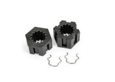 Traxxas TRX10954 Wheel hubs, hex, front (2)/ hex clips (2)