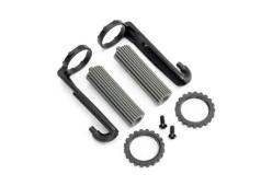Traxxas TRX10966-GRAY Reservoirs, shocks, front (2)/ 3x8mm BCS (2)