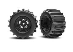 Traxxas TRX10973 Banden en velgen, gemonteerd en gelijmd Pro Scale Sand Car Race zwarte velgen