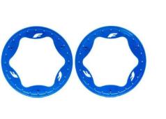 Traxxas TRX10977-BLUE Beadlock rings, rear, blue (3.9") (2)