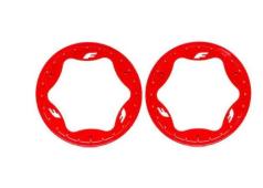 Traxxas TRX10977-RED Beadlock rings, rear, red (3.9") (2)