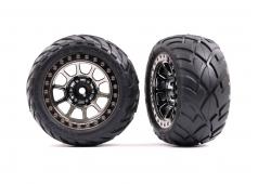 Traxxas TRX2478T Banden en wielen, gemonteerd (2.2" zwart verchroomde wielen, Anaconda 2.2" banden met schuimrubberen in