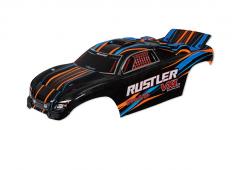 Traxxas TRX3720T Body, Rustler VXL, oranje (gelakt, stickers aangebracht)