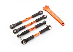 Traxxas TRX3741T Spanschroeven, aluminium (oranje-geanodiseerd), camber links, voor, 39 mm (2), achter, 49 mm (2) (gemon