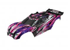 Traxxas TRX6717P Body, Rustler 4X4 VXL, pink / venster, grill, lichten decals (geassembleerd met voorste en achterste ca