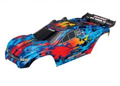 Traxxas TRX6717R Body, Rustler 4X4 VXL, rood / venster, grill, lichten decals (geassembleerd met voorste en achterste ca