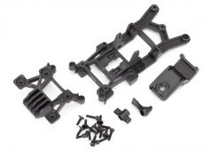 Traxxas TRX6720 Body mounts, voor & achter / 3x12mm CS (4) / 3x12mm schouderschroef (2) / 3x10mm platte kop machineschro