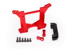 Traxxas TRX6738R Schokbreker toren, achter 7075-T6 aluminium (rood-geanodiseerd) (1) / opbouwbeugel (1)