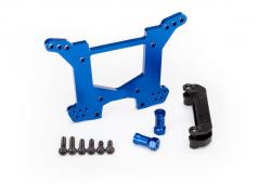 Traxxas TRX6738X Schokbreker toren, achter 7075-T6 aluminium (blauw-geanodiseerd) (1) / opbouwbeugel (1)