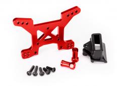 Traxxas TRX6739R Schokbreker toren, front, 7075-T6 aluminium (rood-geanodiseerd) (1) / body-mount bracket (1)