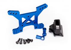 Traxxas TRX6739X Schokbreker toren, front, 7075-T6 aluminium (blauw-geanodiseerd) (1) / body-mount bracket (1)