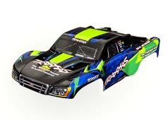 Traxxas TRX6812G Body, Slash VXL 2WD (past ook op Slash 4X4), groen en blauw (geverfd, emblemen aangebracht)