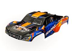 Traxxas TRX6812T Body, Slash VXL 2WD (past ook op Slash 4X4), oranje en blauw (geverfd, emblemen aangebracht)
