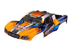 Traxxas TRX6928T Body, Slash 4X4 (past ook op Slash VXL & Slash 2WD), oranje en blauw (geverfd, emblemen aangebracht)