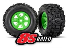 Traxxas TRX7774G Sledgehammer band op velg groen l/r (2) TRAXXAS X-Maxx