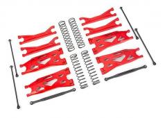 Traxxas TRX7895R Ophangingsset, X-Maxx WideMaxx, ROOD (inclusief draagarmen voor en achter, teenverbindingen voor, aandr