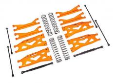 Traxxas TRX7895T Ophangingsset, X-Maxx WideMaxx, ORANJE (inclusief draagarmen voor en achter, teenverbindingen voor, aan