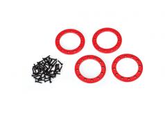 Traxxas TRX8169R Beadlock ringen, rood (1.9") (aluminium) (4) / 2x10 CS (48)