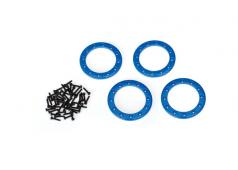 Traxxas TRX8169X Beadlock ringen, blauw (1.9") (aluminium) (4) / 2x10 CS (48)
