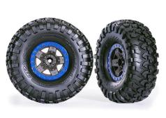 Traxxas TRX8181-BLUE BANDEN EN WIELEN, GEMONTEERD, GEGELIJMD (TRX-4 SPORT 2.2' GRIJS, BLAUWE BEADLOCK STIJL WIELEN, CANY