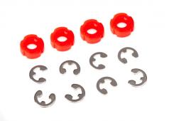 Traxxas TRX8261 Zuiger, demper (rood) (4) / e-clips (8)