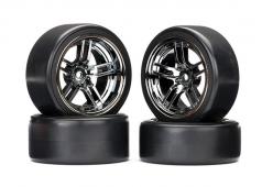 Traxxas TRX8378 Banden op Split-Spoke Velgen zwart chrome gelijmd