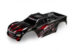 Traxxas TRX8918R Body, Maxx, rood (gelakt, stickers aangebracht) (past op Maxx met verlengd chassis (352 mm wielbasis))