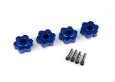 Traxxas TRX8956X Wielnaven, zeskant, aluminium (blauw geanodiseerd) (4) / 4x13 mm schroefpennen (4)