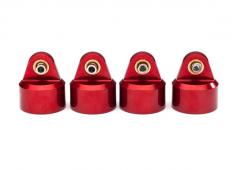 Traxxas TRX8964R Schokbreker caps, aluminium (rood geanodiseerd), GT-Maxx schokbrekers (4)