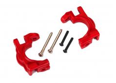 Traxxas TRX9032R Caster blokken (c-hubs), extreem zwaar, rood (links & rechts)/ 3x32mm scharnierpennen (2)/ 3x20mm BCS (