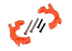 Traxxas TRX9032T Caster blokken (c-hubs), extreem zwaar, oranje (links & rechts)/ 3x32mm scharnierpennen (2)/ 3x20mm BCS