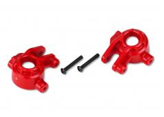 Traxxas TRX9037R Stuurblokken, extreem zwaar, rood (links & rechts)/3x20mm BCS (2) (voor gebruik met 9080 upgrade kit)