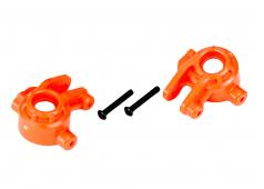 Traxxas TRX9037T Stuurblokken, extreem zwaar, oranje (links & rechts)/3x20mm BCS (2) (voor gebruik met 9080 upgrade kit)