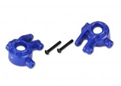 Traxxas TRX9037X Stuurblokken, extreem zwaar, blauw (links & rechts)/3x20mm BCS (2) (voor gebruik met 9080 upgrade kit)