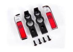 Traxxas TRX9119 Achterlichtbehuizing, chroom (2) / lens (2) / houders (links & rechts) / 2,6x8 BCS (zelftappend) (4)