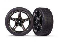 Traxxas TRX9370 Response banden op velg voor 1.9 Split-Spoke zwart / chroom 4-Tec 3.0