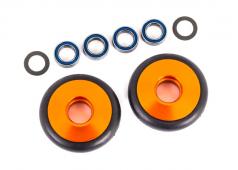 Traxxas TRX9461A Wielen, wheelie bar, 6061-T6 aluminium (oranje geanodiseerd) (2)/ 5x8x2.5mm kogellagers (4)/ o-ringen (