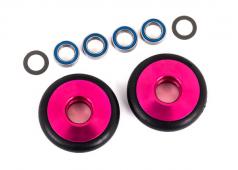 Traxxas TRX9461P Wielen, wheelie bar, 6061-T6 aluminium (roze geanodiseerd) (2)/ 5x8x2.5mm kogellagers (4)/ o-ringen (2)