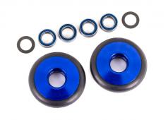 Traxxas TRX9461X Wielen, wheelie bar, 6061-T6 aluminium (blauw geanodiseerd) (2)/ 5x8x2.5mm kogellagers (4)/ o-ringen (2