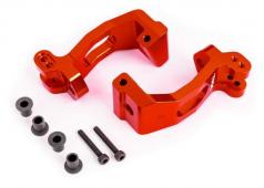 Traxxas TRX9532R Casterblokken (C-hubs), 6061-T6 aluminium (rood titanium-geanodiseerd), links en rechts / kingpin-busse