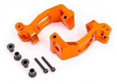 Traxxas TRX9532T Casterblokken (C-hubs), 6061-T6 aluminium (oranje titanium-geanodiseerd), links en rechts / kingpin-bus