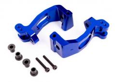 Traxxas TRX9532X Casterblokken (C-hubs), 6061-T6 aluminium (blauw-geanodiseerd), links en rechts / kingpin-bussen (4)