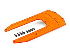 Traxxas TRX9623T Skidplate, chassis, oranje (past op Sledge)