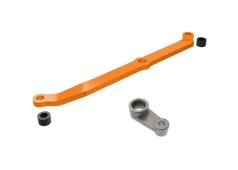 Traxxas TRX9748-ORNG Stuurstang, 6061-T6 aluminium (oranje-geanodiseerd)/ servohoorn, metaal/ afstandhouders (2)/ 3x6mm