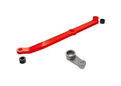 Traxxas TRX9748-RED Stuurstang, 6061-T6 aluminium (rood geanodiseerd)/ servohoorn, metaal/ afstandhouders (2)/ 3x6mm CCS