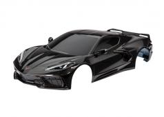 Traxxas TRX9311A Body, Chevrolet Corvette Stingray, compleet (zwart) (gelakt, stickers aangebracht) (inclusief zijspiege