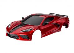 Traxxas TRX9311R Body, Chevrolet Corvette Stingray, compleet (rood) (gelakt, stickers aangebracht) (inclusief zijspiegel