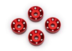 Traxxas Wheel washers, machined aluminum, red (4)